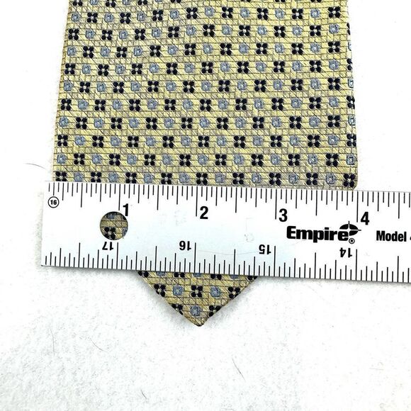 Jos A Bank Corporate Collection Yellow and Blue Flower Silk Tie 4 x 58 - Picture 6 of 6